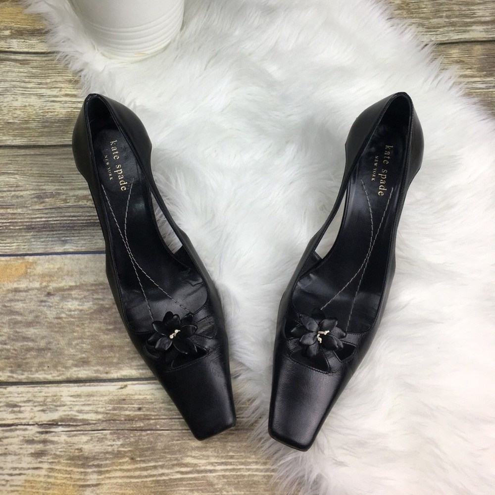 RARE Kate Spade New York Kitten Black Heels 8 1/2